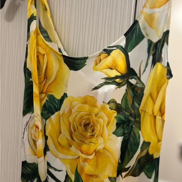 Dolce & Gabbana Yellow Rose Print Dress - Picture 7 of 9